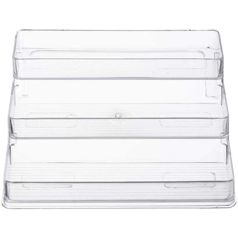 Home Intuition 3-Tier Spice Rack Step Shelf Cabinet Organizer, Clear (2) - Image 3